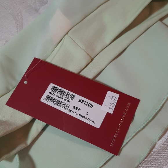 Mirella Seafoam Georgette Mock Wrap Skirt - Picture 5 of 5